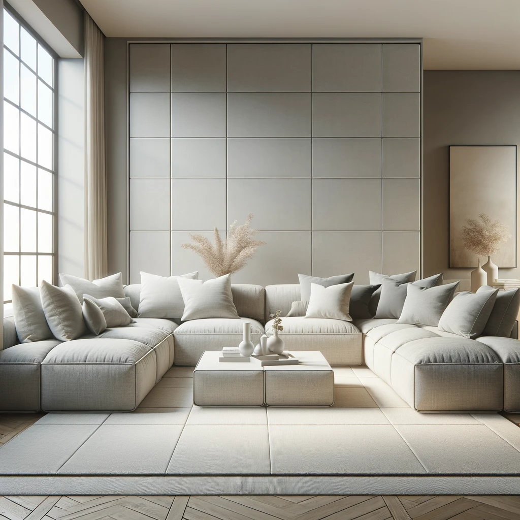 image of a stylish modular sofa in a modern living room, with Interior Products.