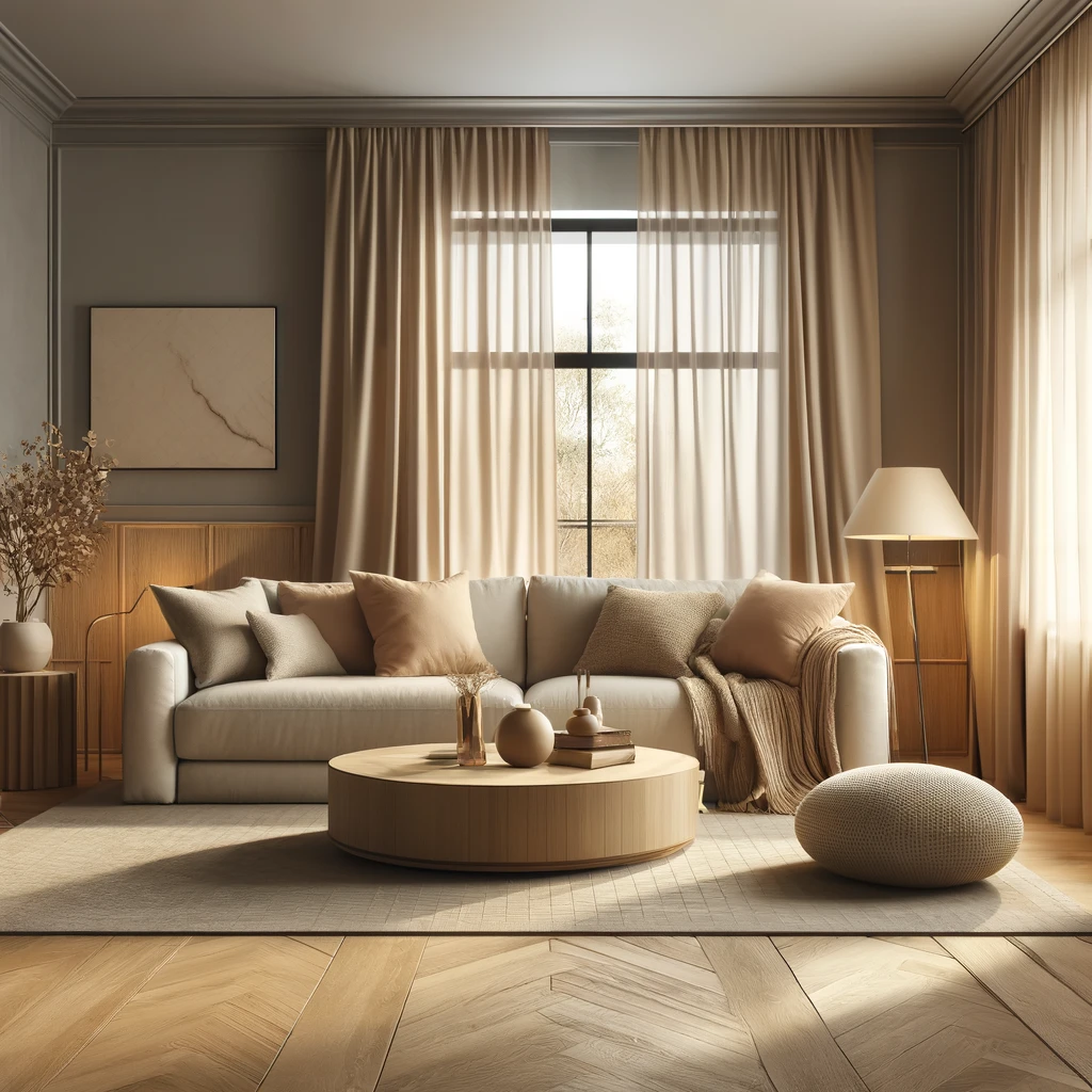  image of a cozy living room with light oak floating floors. You can view and download the image above.