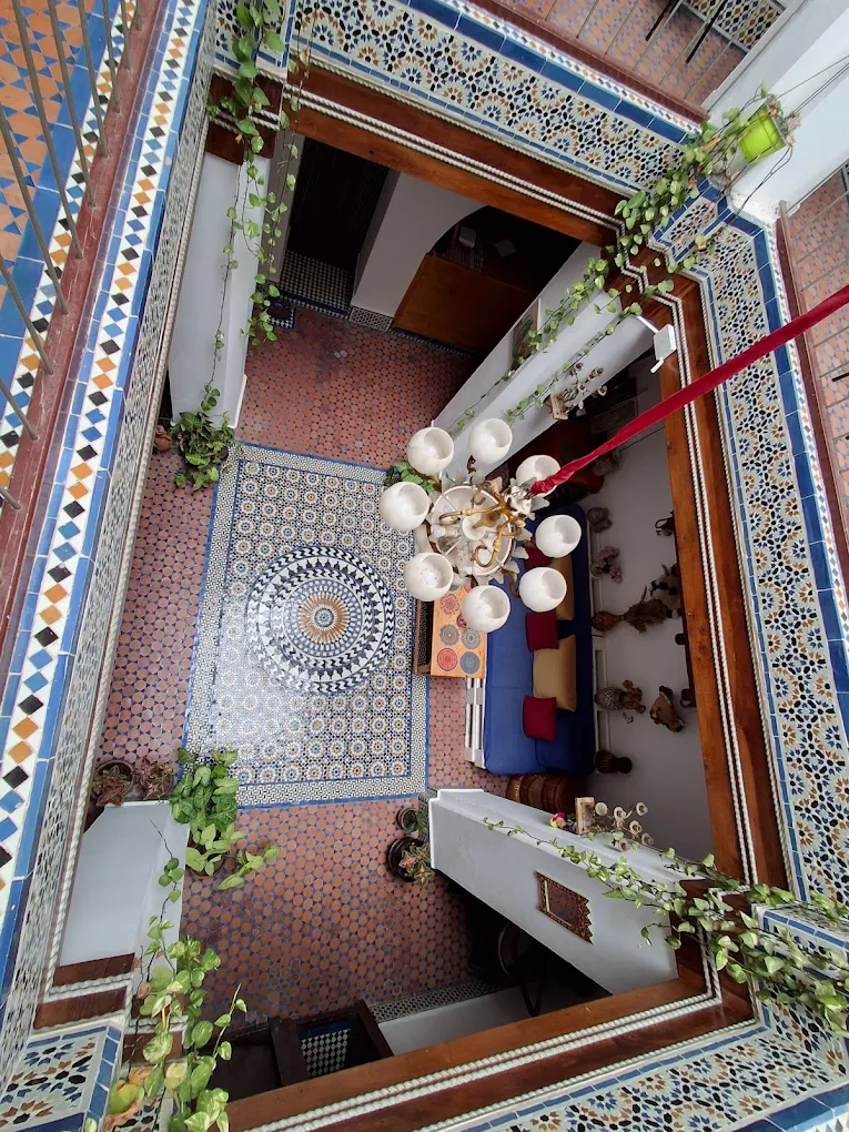 Riad Four Seasons Tétouan interior courtyard with Moroccan tiles